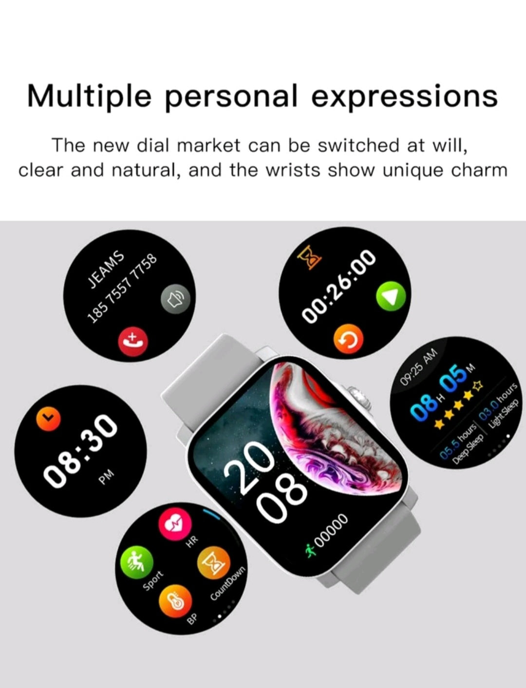 Monitoring Square Smart Watch, For Daily Life