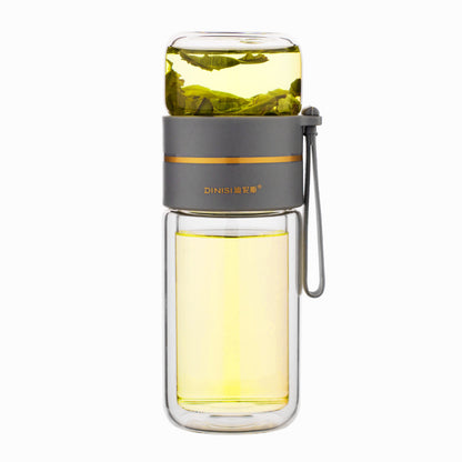 Glass Water Bottle With Tea Infuser Filter Tea Separation Double Wall Glass Bottle Leakproof Water Bottle Other