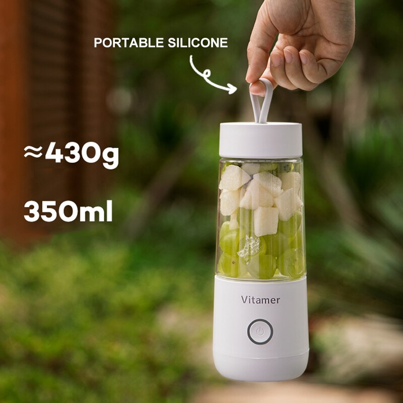 350ml Portable Blender Juicer Electric USB Rechargeable Mixer Smoothie Slushy Cup Juice Blender Bottle USB Charging Kitchen Gadgets