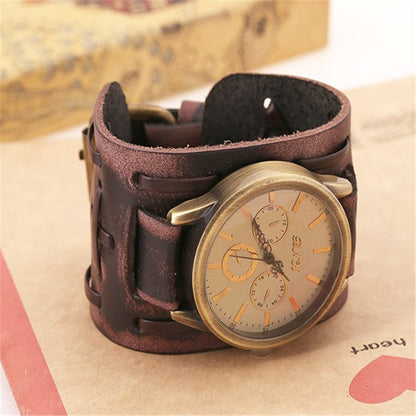 Accessories Foreign Trade Watches Retro Cowhide Watches Punk Watches Men'S Wrist Watches