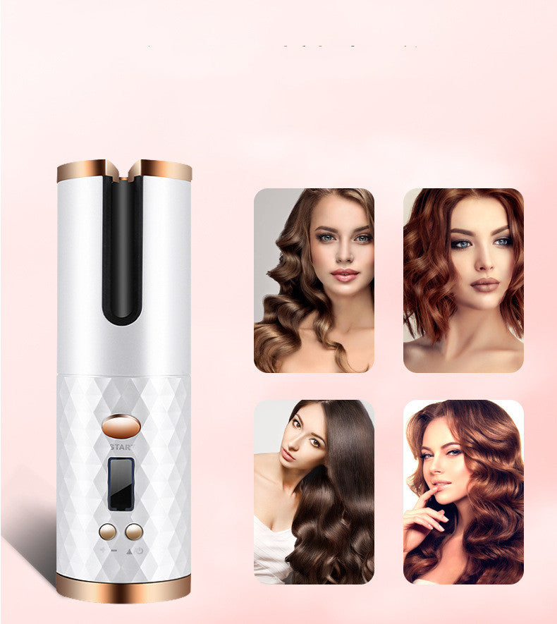 Portable Rechargeable Automatic Hair Curler with LCD Display