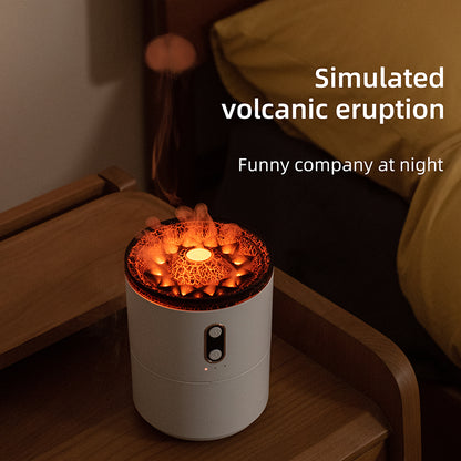 USB Volcanic Flame Aroma Diffuser with Jellyfish Night Light