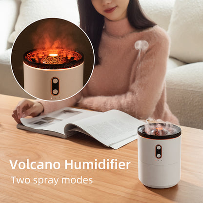 USB Volcanic Flame Aroma Diffuser with Jellyfish Night Light