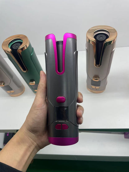 Portable Rechargeable Automatic Hair Curler with LCD Display