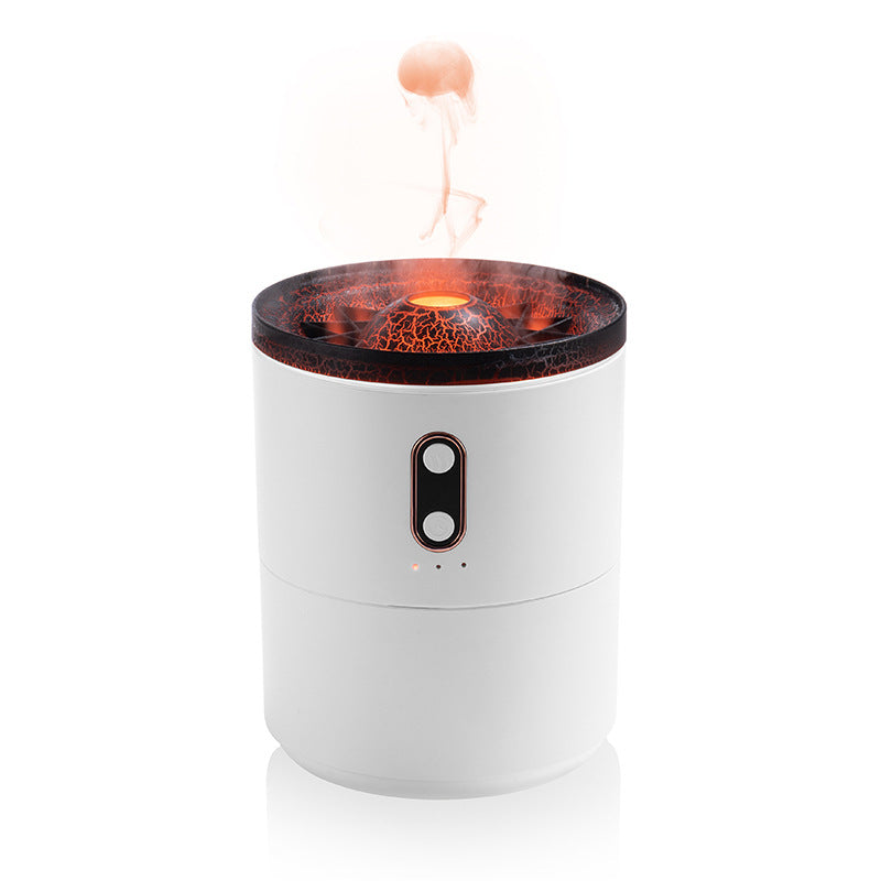 USB Volcanic Flame Aroma Diffuser with Jellyfish Night Light