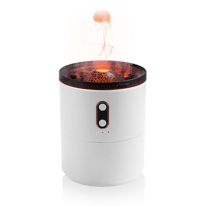 USB Volcanic Flame Aroma Diffuser with Jellyfish Night Light