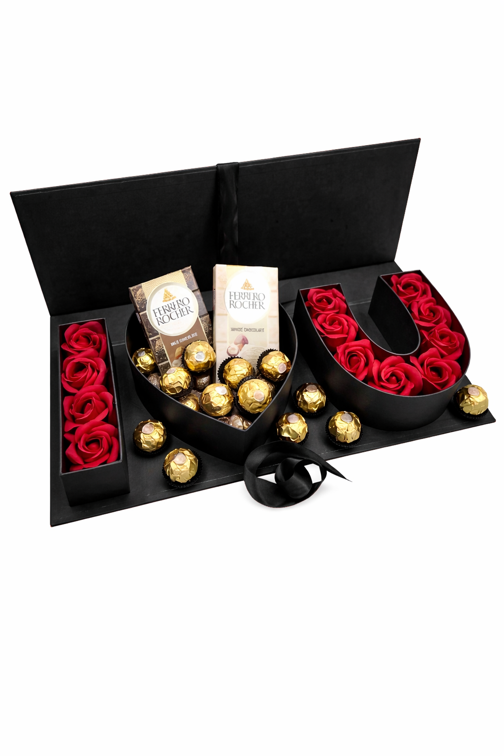 Valentines Day Ferrero Rocher Milk Chocolate Gift Set Box Luxury Hamper Red Roses Present