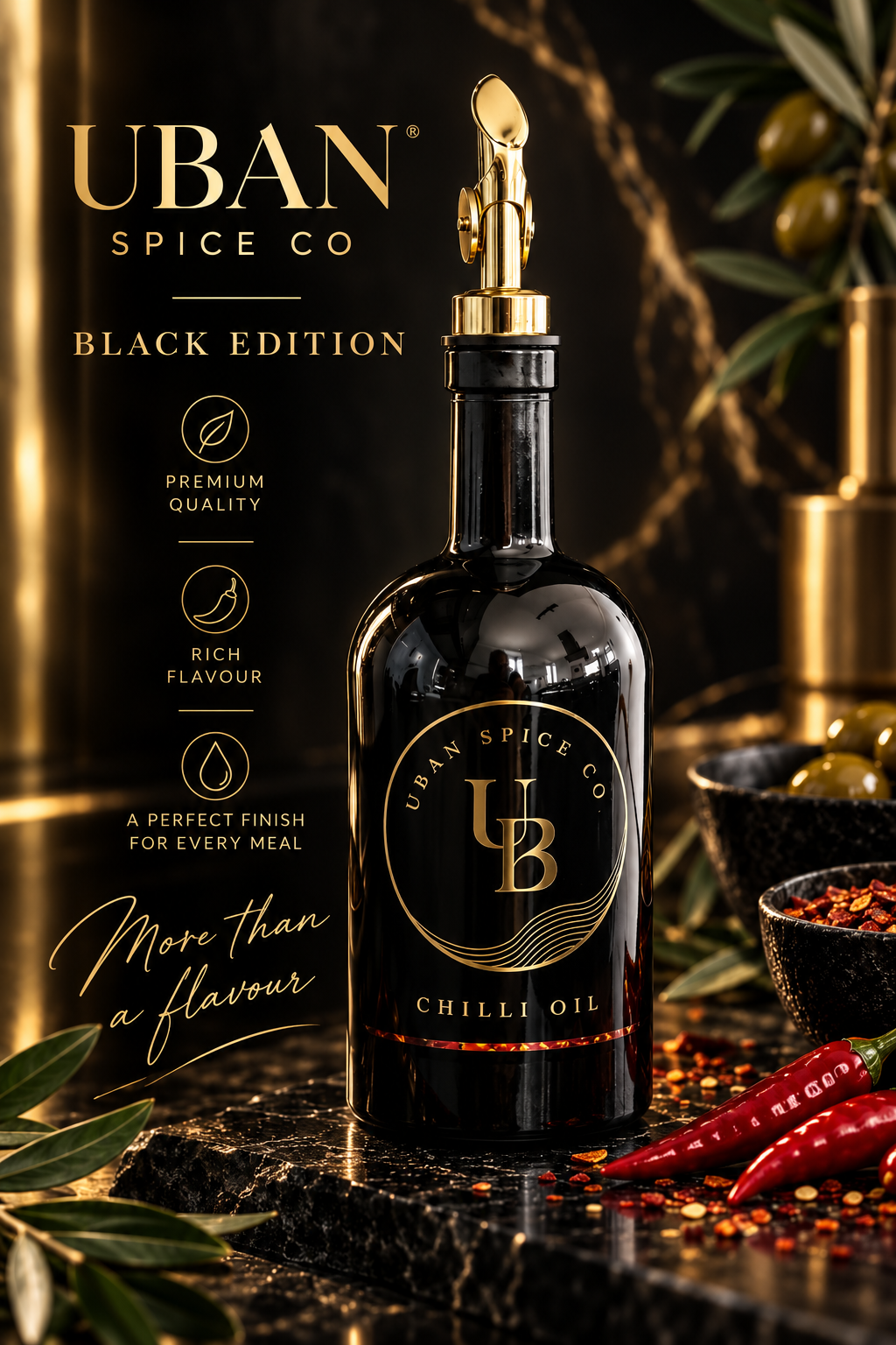 Premium Chilli Oil 500ml – Luxury Gift Set | UBAN Spice Co