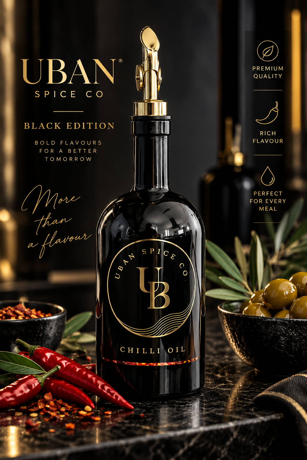 Premium Chilli Oil 500ml – Luxury Gift Set | UBAN Spice Co