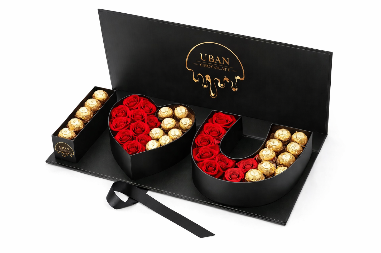 Red Roses and Chocolate Valentines I Love You Box